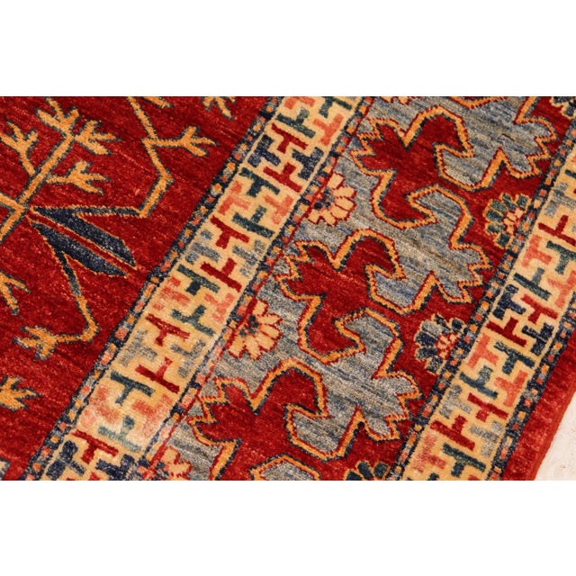 1980s 1980s Vintage Kazak Red/Blue Wool Rug - 6'10'' X 9'6'' For Sale In New York - Image 6 of 9