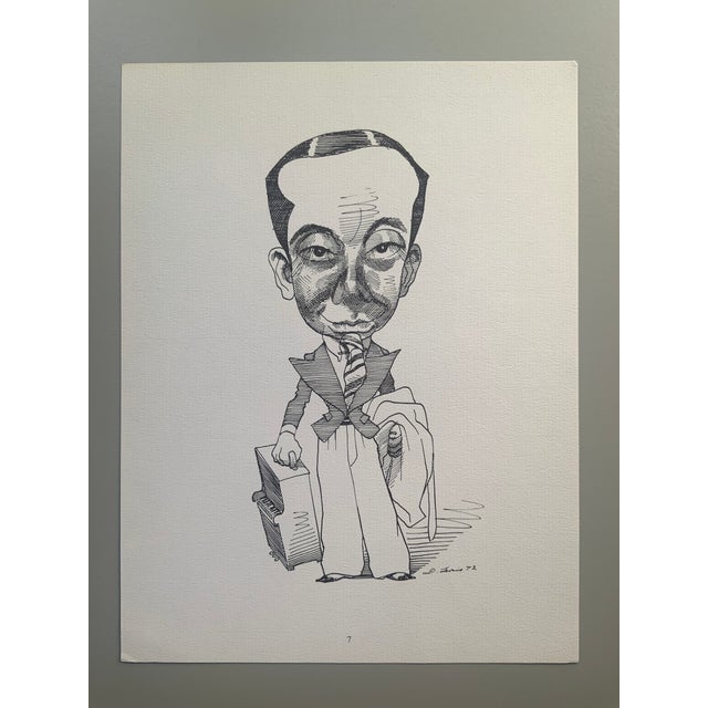 1977 Print Portfolio of Caricatures of Writers & Musicians by David Levine - Set of 14 For Sale - Image 11 of 18