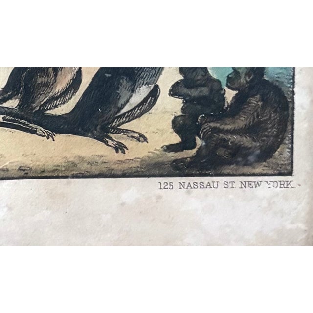 Antique 19th Century Currier and Ives Lithograph, Noah's Ark - Signed For Sale - Image 4 of 10