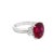 Contemporary Rubellite Tourmaline Diamond Platinum Ring Size 5.75 For Sale - Image 3 of 4