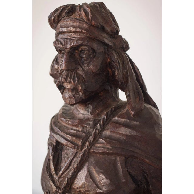 Hand-Carved Wooden Sculpture of a Male Figure For Sale - Image 11 of 18