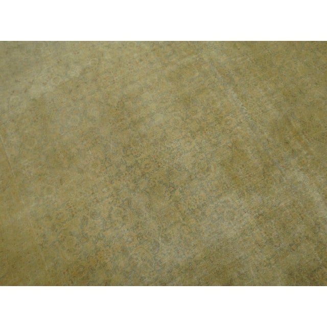 Persian Early 20th Century Pale Green Yellow Persian Tabriz Rug - 10'4" x 13'9" For Sale - Image 3 of 12