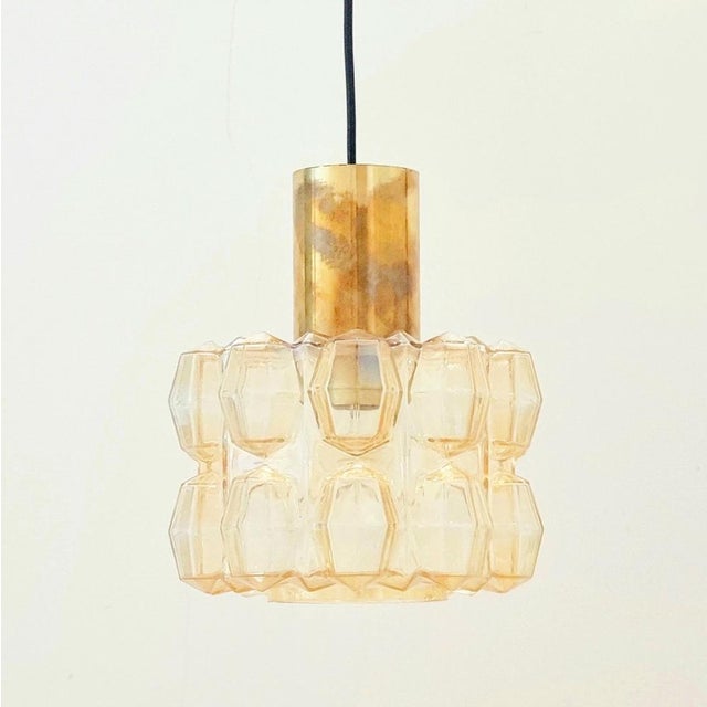 Stunning mid-century modern pendant/ceiling light designed by helena tynell for limburg, germany's leading glasswork,...