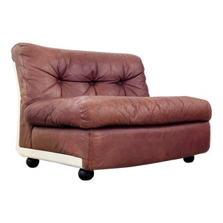 1970s Brown Leather Amanta Lounge Chair by Mario Bellini for C&b Italia (Last One) For Sale