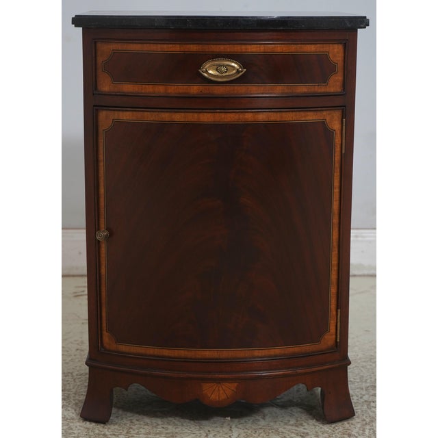 Age: Approx: 10 Years Old Details: Black Tessellated Marble Top Figural Mahogany Fronts Quality Construction Federal Style...