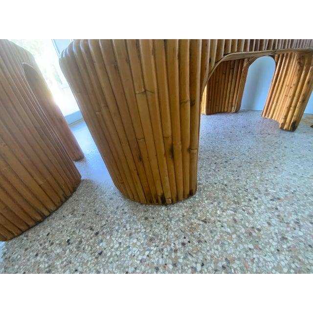 Mid 20th Century Milo Baughman Style Bamboo Coffee and Side Tables - Set of 2 For Sale - Image 9 of 11