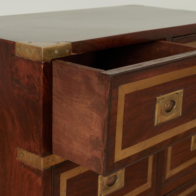 Wood Vintage Anglo Indian Campaign Chest or Stand For Sale - Image 7 of 14