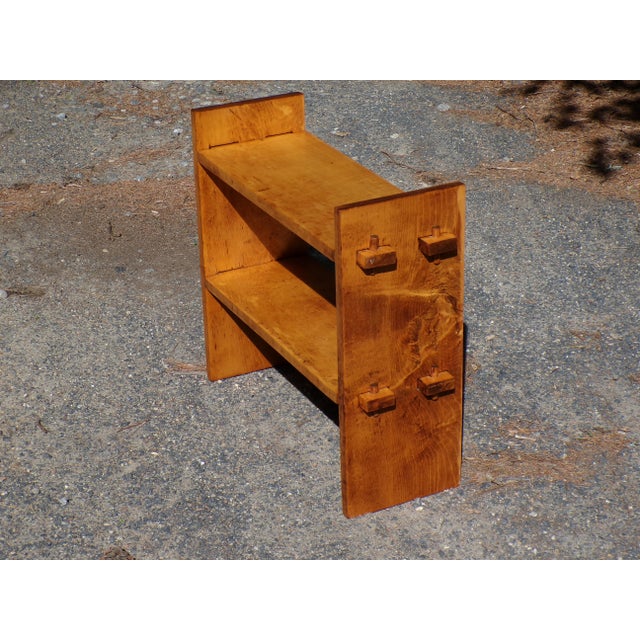 Vintage Arts & Crafts Style Low Bookcase Shoe Rack Open Shelf For Sale - Image 10 of 16