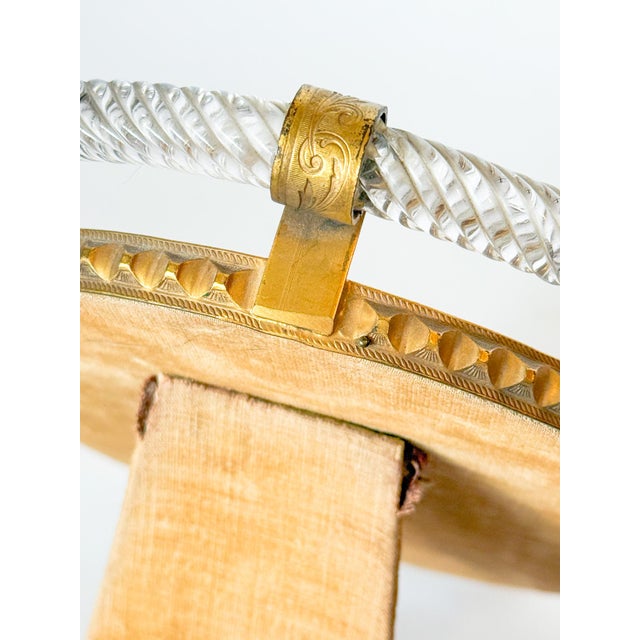 1930's Art Deco Murano Glass Twisted Rope and Brass Picture Frame, in the Style of Carlo Scarpa by Venini For Sale In Dallas - Image 6 of 17