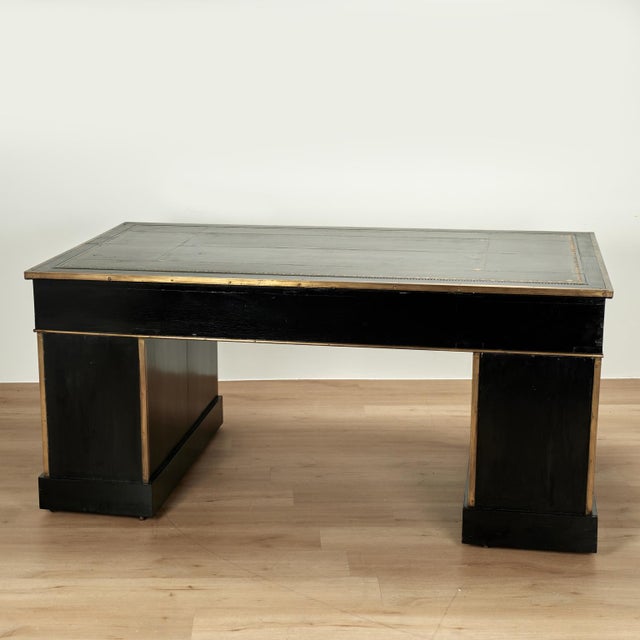 Antique English Leather Top Campaign Desk For Sale - Image 16 of 17