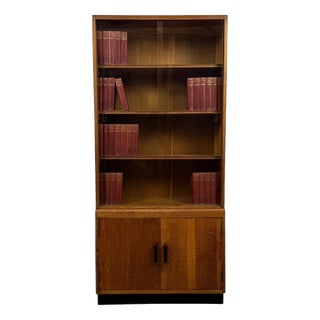 Vintage Golden Oak Display Cabinet For Sale