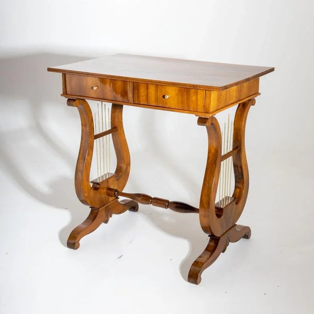 Brown Biedermeier Lyre Worktable, 1820s For Sale - Image 8 of 8