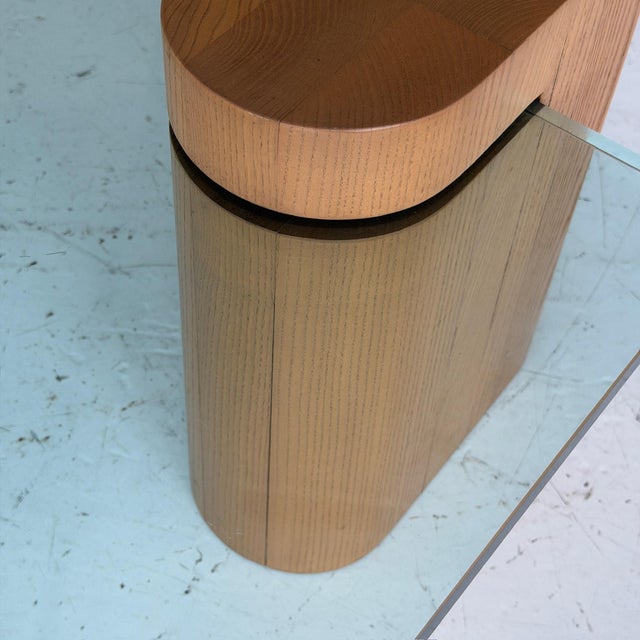 Late 20th Century Studio Made Oak/Glass Coffee Table For Sale In Chicago - Image 6 of 6