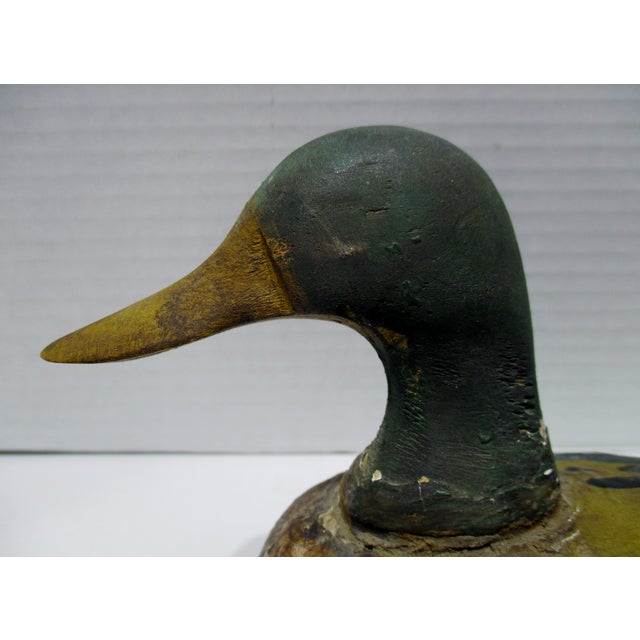 1920s Antique Restle Decoy Company Cork Green Blue and Yellow Duck