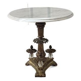 Vintage French Napoleon III Empire Revival Gueridon Round End Table For Sale