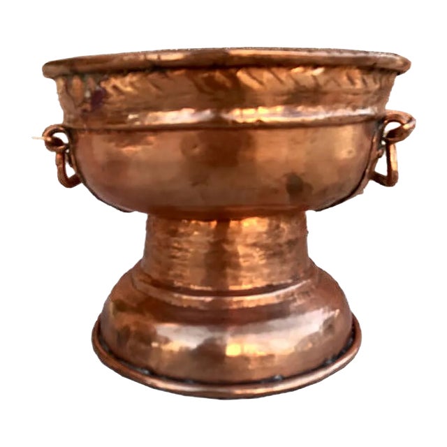 Vintage Copper Flower Pot For Sale