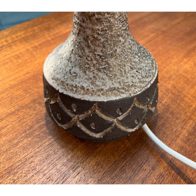 Brown Mid-Century Modern Danish Studio Pottery Table Lamp from Lovemose, 1960s For Sale - Image 8 of 18