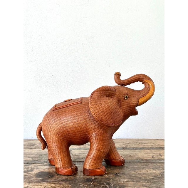 Vintage Shanghai Weave Elephant Basket For Sale In West Palm - Image 6 of 12