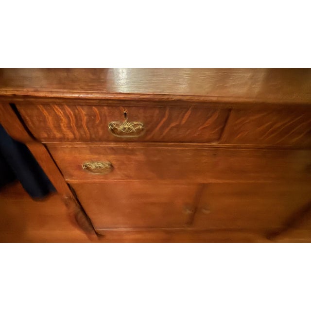Wood 1890 - 1905 Tiger Oak Sideboard For Sale - Image 7 of 10
