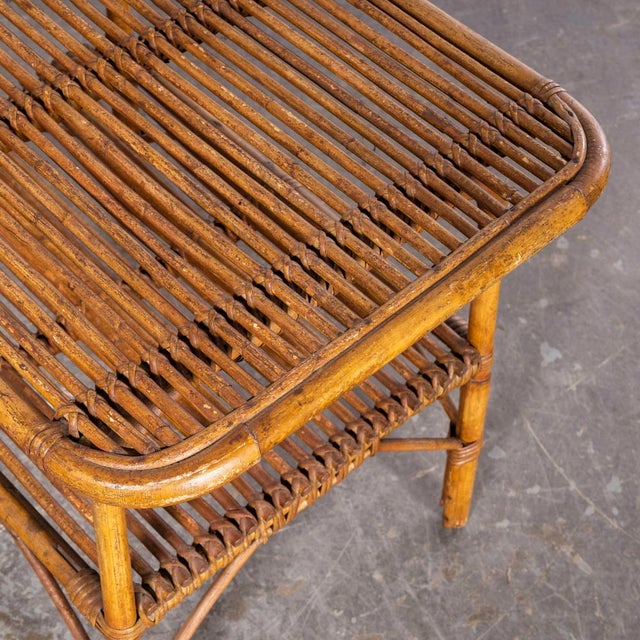 French Rattan Low Side Table, 1950s For Sale - Image 3 of 8
