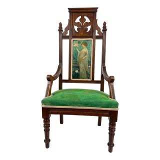 Gothic Revival High-Back Armchair For Sale