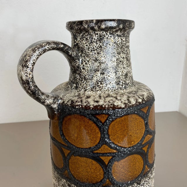 Large Multi-Color Pottery Fat Lava 408-40 Floor Vase from Scheurich, 1970s For Sale - Image 12 of 18