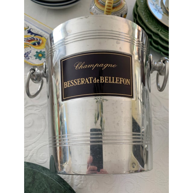 French Vintage French Champagne Bucket With Ring Handles For Sale - Image 3 of 12