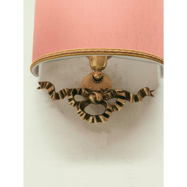 Fabric Fan with Cast Bow Decoration, 1950s For Sale - Image 4 of 8