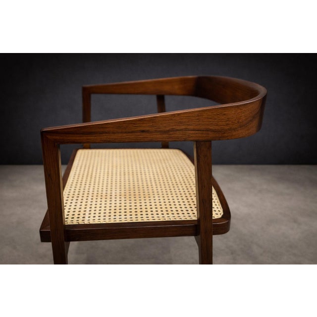 Pair of Brazilian Modern Armchairs in Rosewood and Cane, Joaquim Tenreiro, 1950s For Sale - Image 11 of 14