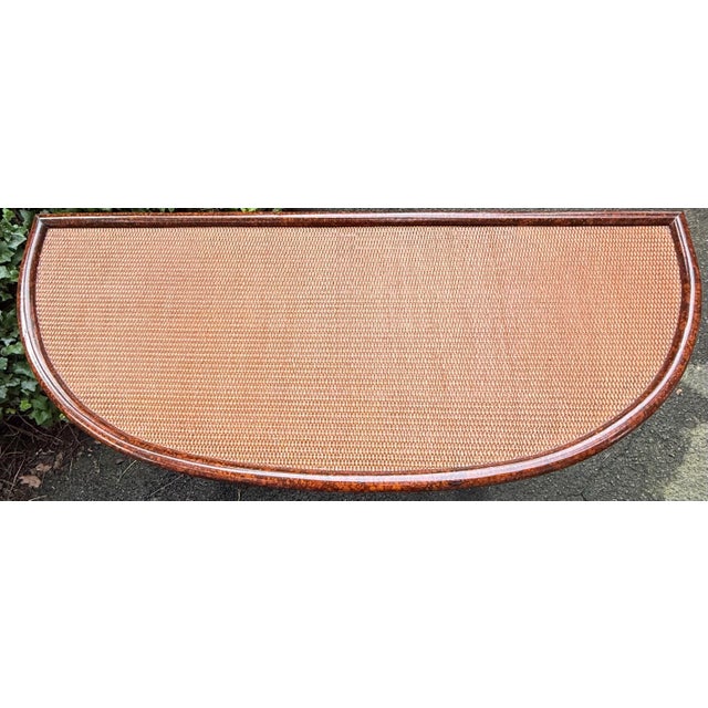 Vintage Faux Tortoise Rattan Console Table For Sale - Image 4 of 11