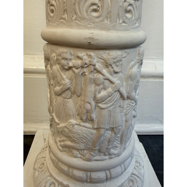 Ballard Designs Vintage 1980s Romanesque Hunt Design Column Pedestal Plant Stand For Sale - Image 4 of 16