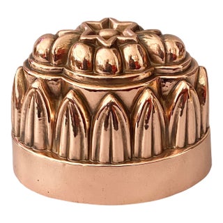 19th C Antique English Copper Jelly Mold For Sale