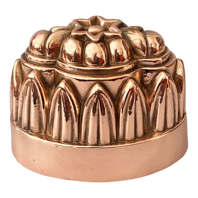 19th C Antique English Copper Jelly Mold For Sale