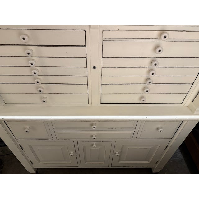 Cream 1920s Antique Oak Dental Cabinet With Cream Paint For Sale - Image 8 of 9