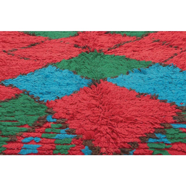 Mid 20th Century Vintage Red Boujad Moroccan Rug - 04'00 X 08'02 For Sale - Image 5 of 10