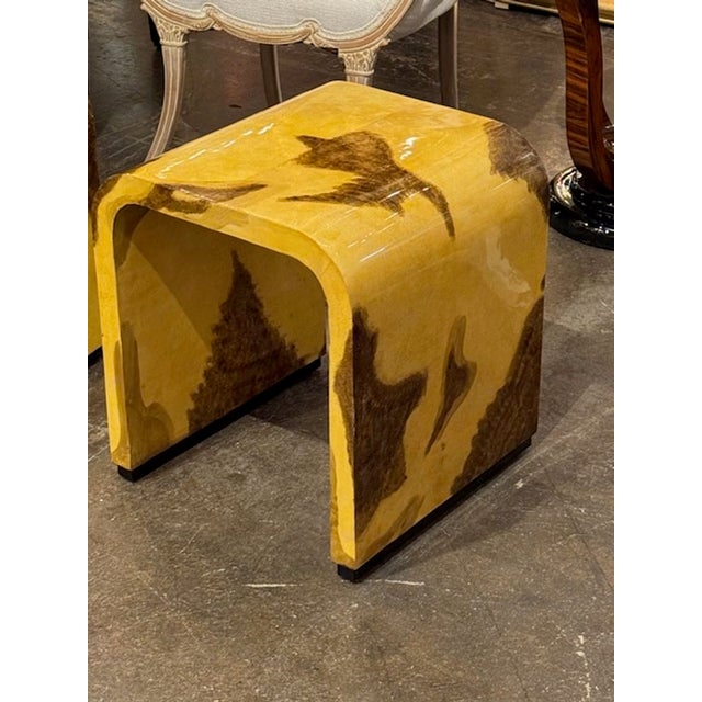 Pair of Art Deco Style Exotic Wood Side Tables or Stools For Sale - Image 4 of 7