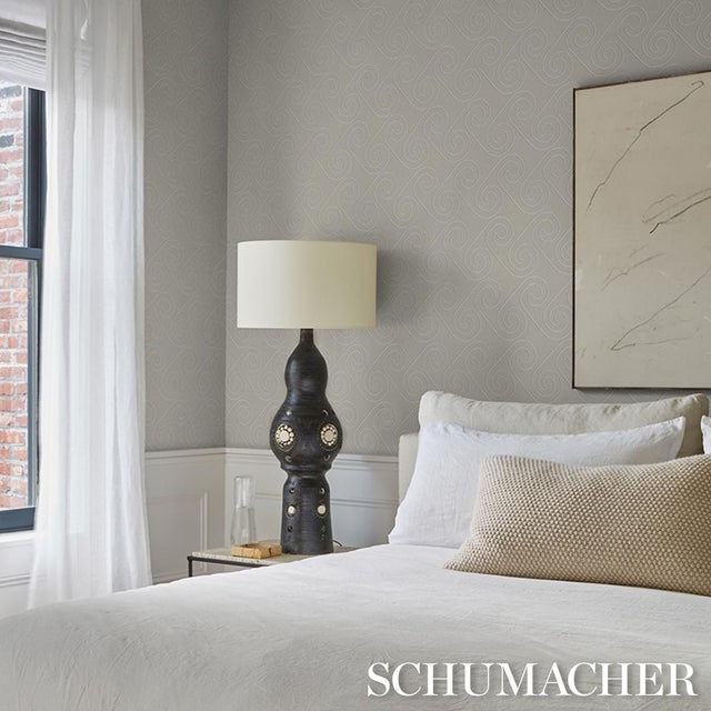 2020s Schumacher Fortuna Wallcovering In Light Beige For Sale - Image 5 of 6