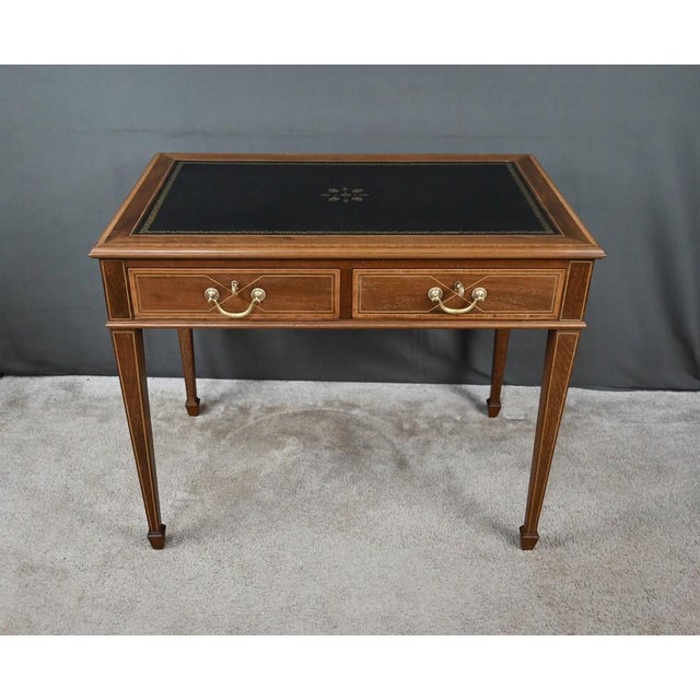 Small English Mahogany Desk, 20th Century For Sale - Image 9 of 16