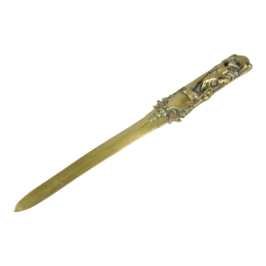 Late 19th Century French Neoclassical Gilt Bronze Letter Opener With Mercury God Motif on Handle