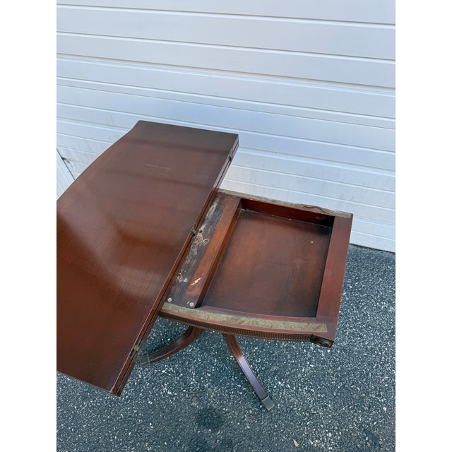 Antique Duncan Phyfe Style Flip Top Swivel Card / Game Table For Sale - Image 10 of 18