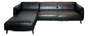 Black Leather Corner Sofa from BoConcept