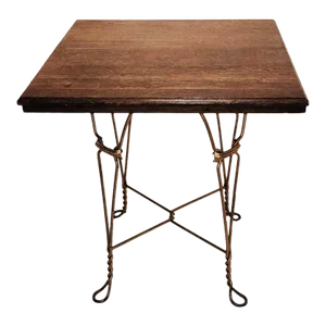 Antique Chicago Wire Company Twist Wire & Wood Table - Potential Restoration