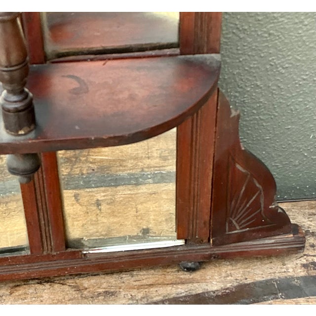 Vintage Eastlake Carved Wood Mantle Mirror For Sale - Image 12 of 17