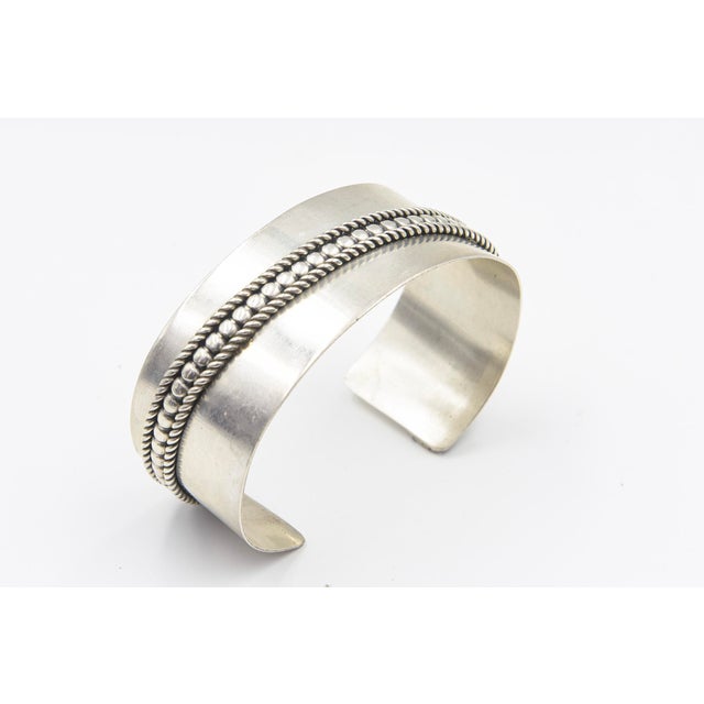 Native American Navajo Sterling Silver Cuff Bracelet by Tom Hawk For Sale - Image 11 of 11