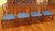 1990s Set of 8 Regency Style Solid Mahogany Fleur-De-Lis Blue Fabric Dining Chairs For Sale - Image 10 of 18