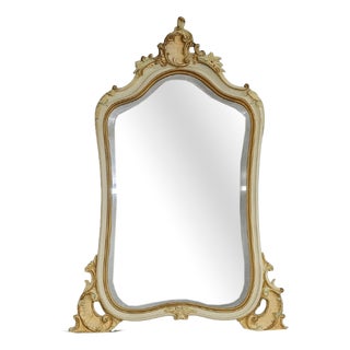 Louis XV Mirror in Lacquered and Gilded Wood, 1890s For Sale