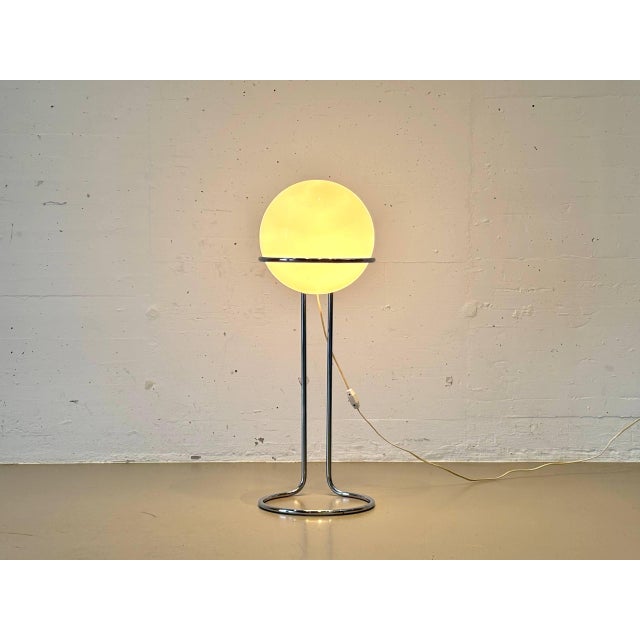 Space Age Floor Lamp with Opal Glass Globe and Chrome Frame, 1970s For Sale - Image 11 of 18