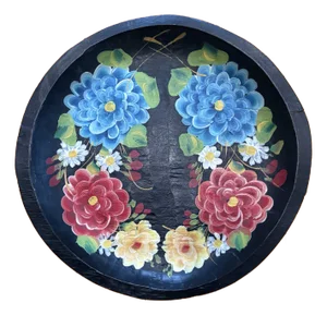 Hand Painted Wooden Carved Mexican Bowl
