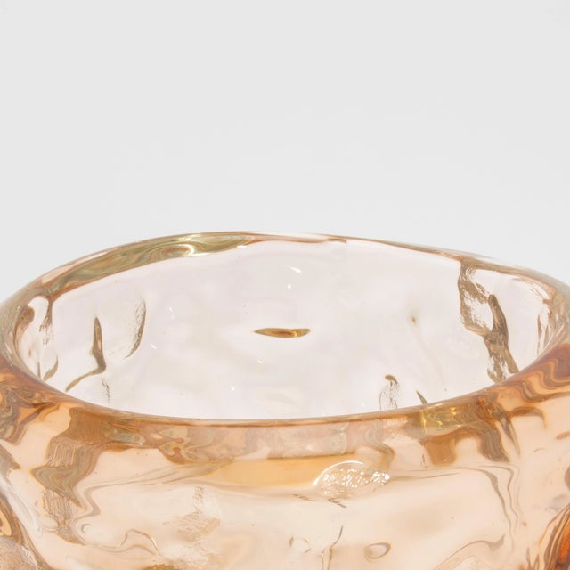 Hand-Blown Murano Sculptural Bowl in Rose Gold For Sale In Los Angeles - Image 6 of 8
