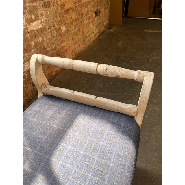 Wood Vintage Rustic Daybed Bench With Wool Plaid Upholstery For Sale - Image 7 of 9